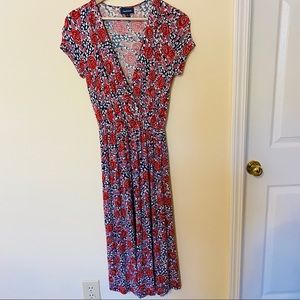 ModCloth Easily Adored Rose Print Knit Midi Dress